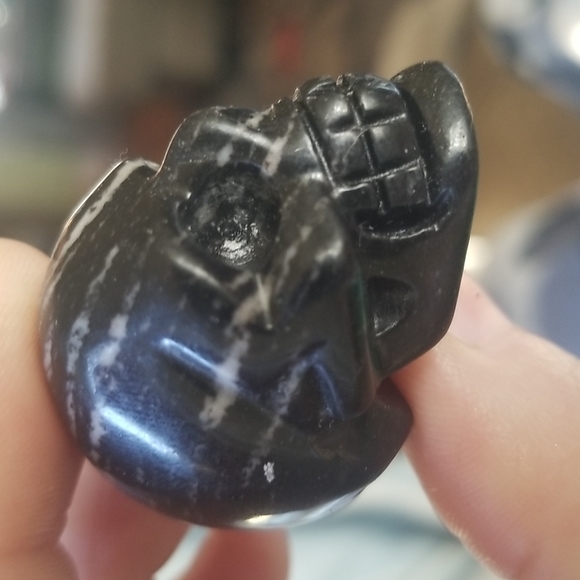 Zebra Jasper Carved Skull - Picture 3 of 8